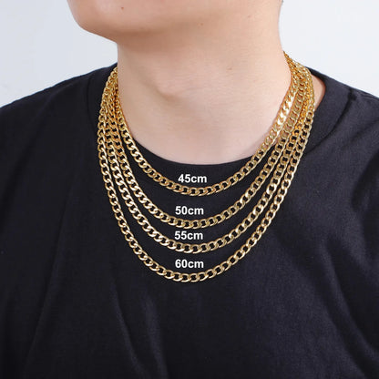 Stainless Steel Curb Chain Necklace – Multiple Thickness Options