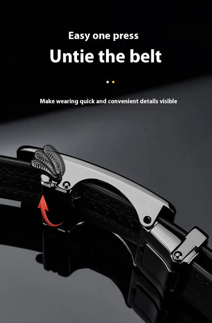Men’s Automatic Leather Belt – Minimalist Buckle