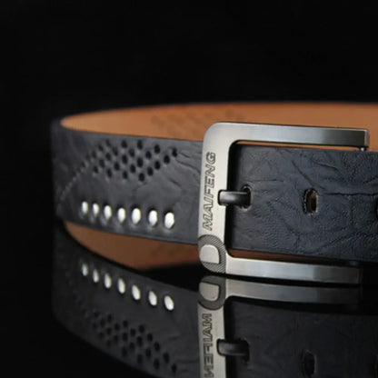 Men’s Casual Leather Belt with Classic Buckle – Durable and Versatile