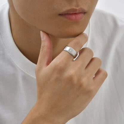 Men's Stainless Steel Zirconia Ring, Comfortable and Sturdy Fit, Engagement Ring for Men
