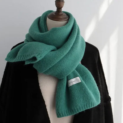 Men's Knitted Wool Scarf, Simple, Chic, Soft, Autumn Winter, Thermal Scarf