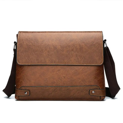 PU Leather Business Bag for Men – Laptop Tote & Crossbody Satchel