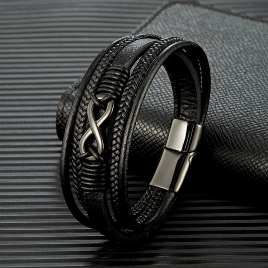 Classic Men Infinity Bracelet - Metallic Detail
