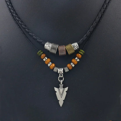 Men’s Tribal Necklace with Arrowhead Pendant