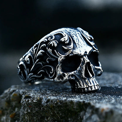 Baroque Skull Ring – Gothic Stainless Steel Statement Jewelry for Men