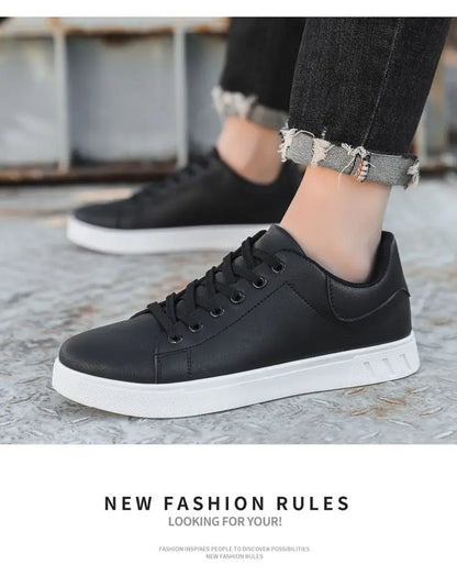 Men's Leather Shoes - Fashion Casual, Outdoor Sneakers