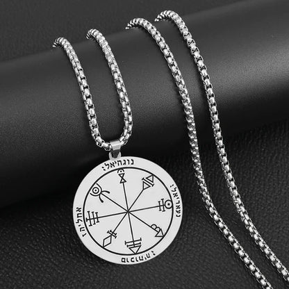 Viking Rune Circle Pendant Necklace