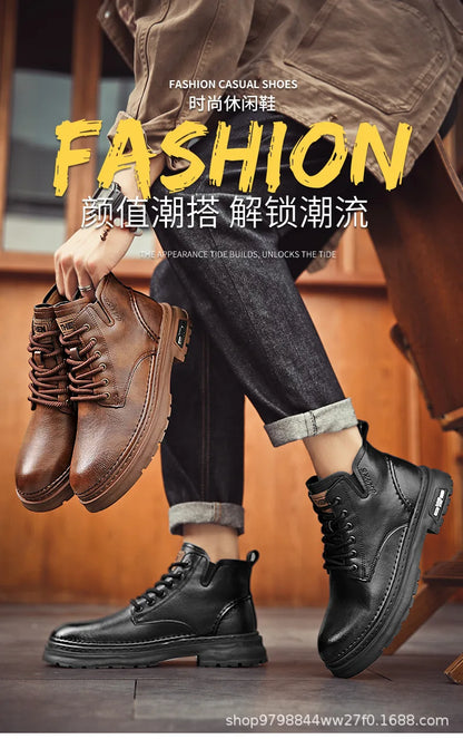 Luxuriöser Herrenstiefel – Britischer Retro-Stil, hochwertiges Lederschuhwerk 