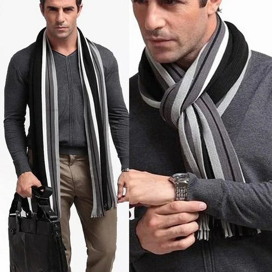 Classic Men's Scarf - Striped Business Casual