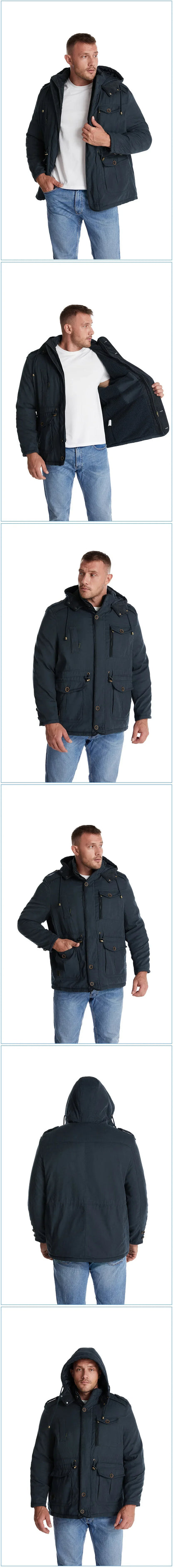 Men’s Quilted Jacket with Hood and Multiple Functional Pockets
