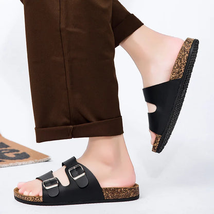 Men's Cork Sandals - Classic, Exclusive Summer Beach Sandals, with Double Buckle