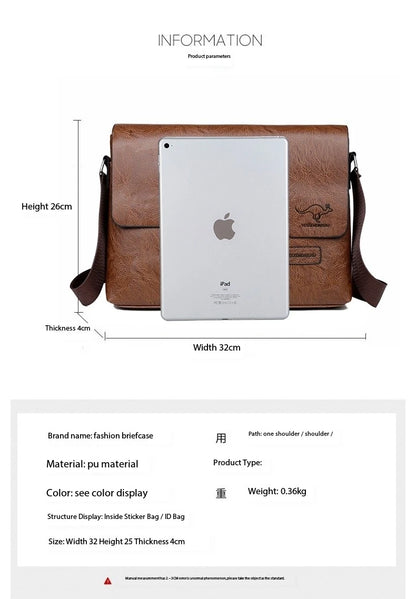 Men’s Messenger Bag – Timeless Sophistication for Stylish Men | Perfect for iPad and Laptop