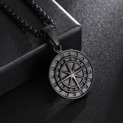 Viking Rune Circle Pendant Necklace