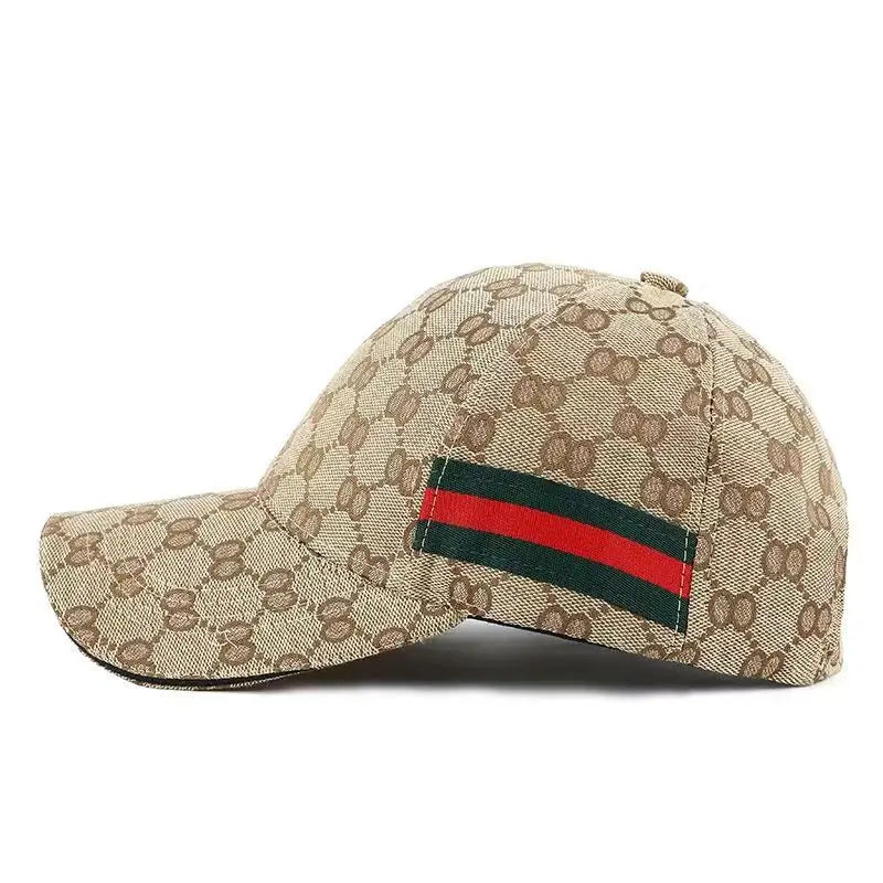 Men’s Patterned Cap with Side Stripe