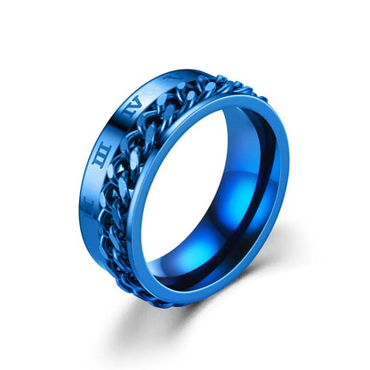 Chain Band Ring – Urban Style with Roman Detailing