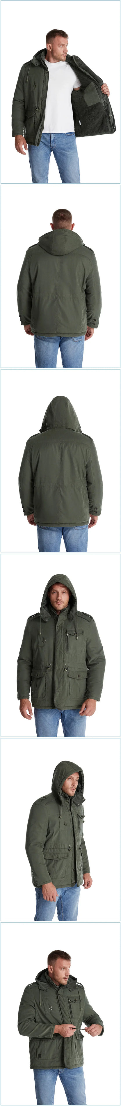 Men’s Quilted Jacket with Hood and Multiple Functional Pockets