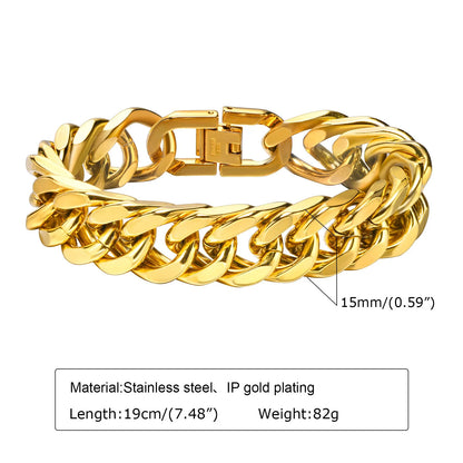 Men’s Stainless Steel Thick Link Bracelet