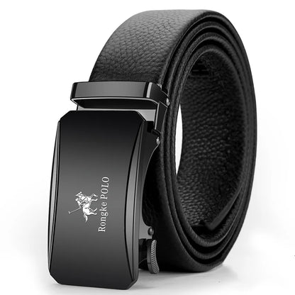 Men's Genuine Leather Belt, Automatic Belt with Adjustable Waistband