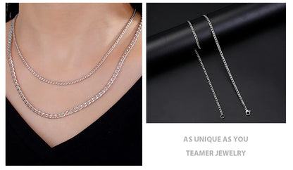 Stainless Steel Curb Chain Necklace – Multiple Thickness Options