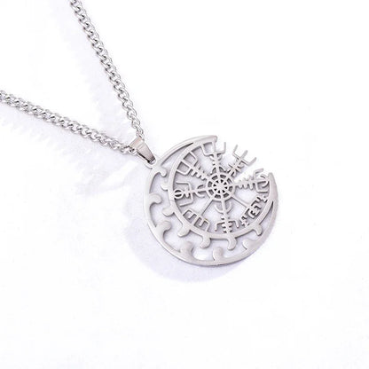 Viking Rune Circle Pendant Necklace