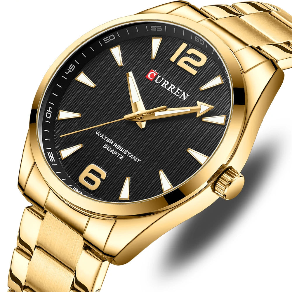Classic Men’s Watch with Minimalist Design and Metal Band