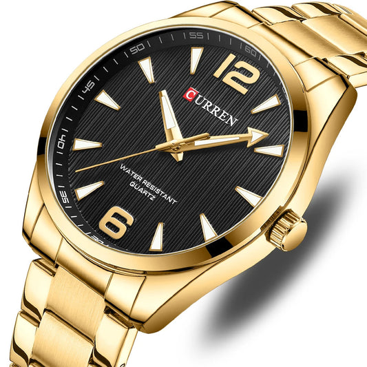 Classic Men’s Watch with Minimalist Design and Metal Band