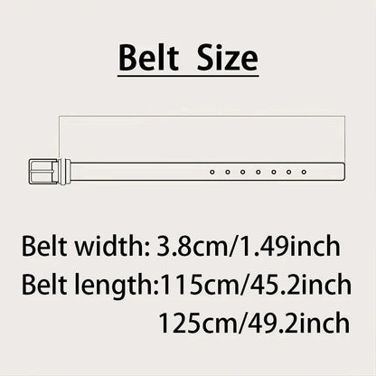 Men’s Genuine Leather Belt with Modern Metal Buckle – Durable and Adjustable