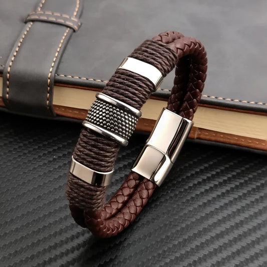 Steel Accent Braided Bracelet