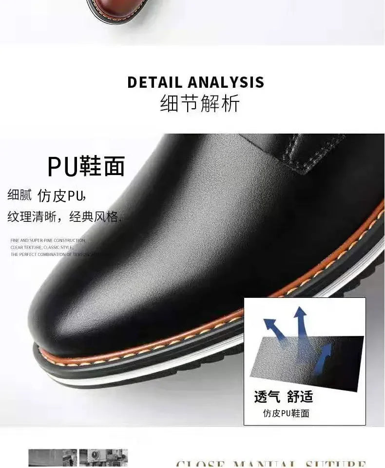 Freizeitschuhe im britischen Stil für Herren – Hochwertige Schuhe aus Kunstleder 