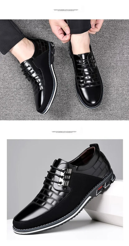 Freizeitschuhe für Herren – Klassische, atmungsaktive und genähte Abendschuhe aus Leder 
