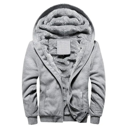 Men’s Fleece-Lined Hoodie with Camouflage Sleeves and Full Insulation