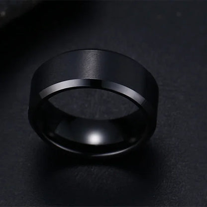Black Stainless Steel Rings, Wedding & Engagement Band, Quality Matte Men's Jewelry