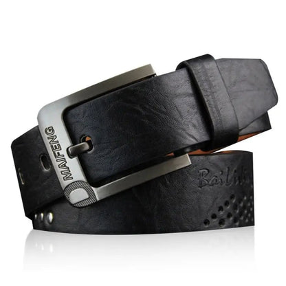 Men’s Casual Leather Belt with Classic Buckle – Durable and Versatile