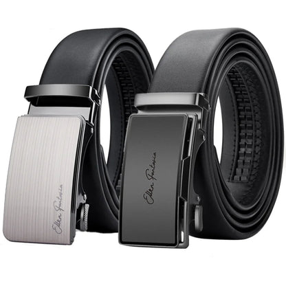Men's Genuine Leather Belt, Automatic Belt with Adjustable Waistband