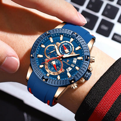 Men’s Sport Watch with Silicone Strap — Bold Design & Versatile Look