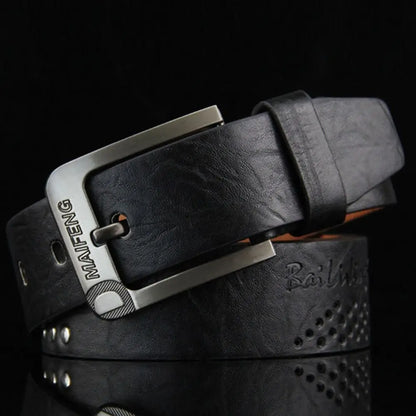 Men’s Casual Leather Belt with Classic Buckle – Durable and Versatile