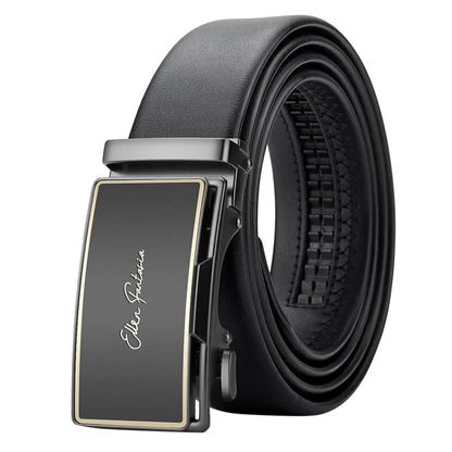 Men's Genuine Leather Belt, Automatic Belt with Adjustable Waistband