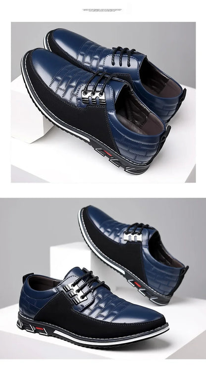 Freizeitschuhe für Herren – Klassische, atmungsaktive und genähte Abendschuhe aus Leder 
