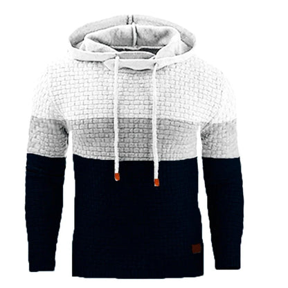 Men’s Textured Knit Pullover Hoodie – Stylish Comfort for Fall and Winter Looks