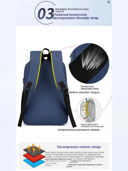 Men’s Premium Anti-Theft Backpack with USB Port – Modern Waterproof Design & Large Capacity for Laptop