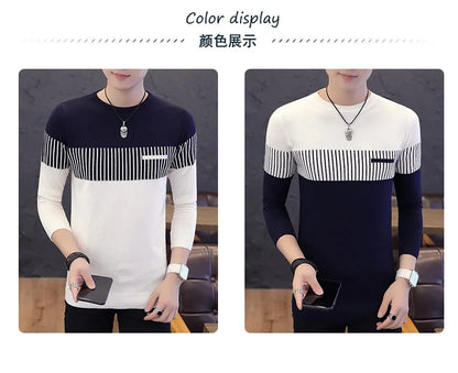 Men’s Sweater with Vertical Stripe Detail