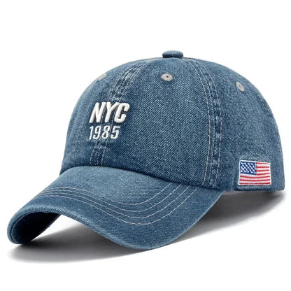 NYC Embroidered Denim Cap