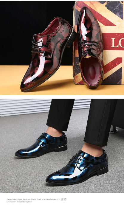 Luxuriöse Oxford-Schuhe für Herren – Retro-Blumendruck