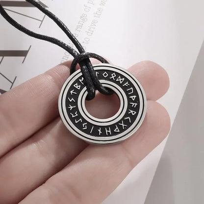 Viking Rune Circle Pendant Necklace