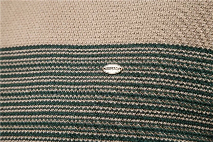 Men’s Casual Striped Sweater with Crew Neck