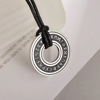 Viking Rune Circle Pendant Necklace