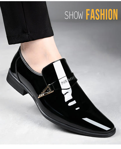 Herren Lackleder - Businessschuhe, Spitze Schuhspitze 