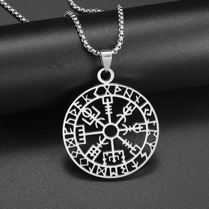 Viking Rune Circle Pendant Necklace