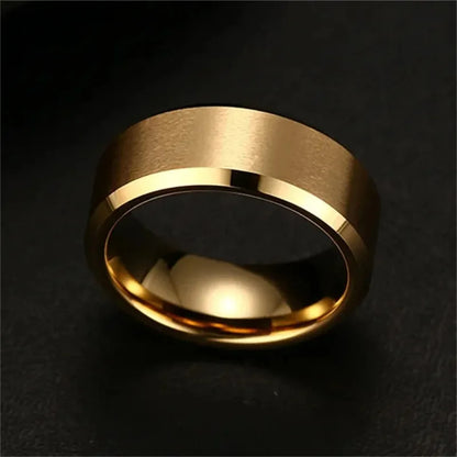 Black Stainless Steel Rings, Wedding & Engagement Band, Quality Matte Men's Jewelry