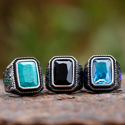 New Unique Design 316L Stainless Steel Turkish Stone Ring Ring For Men High Quality Zircon Jewelry Gift